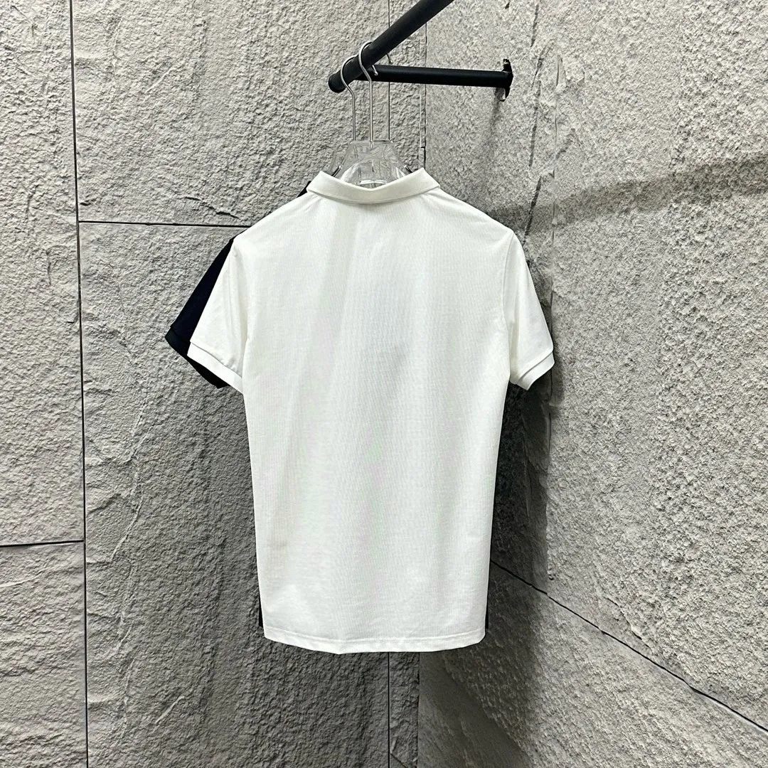 P150 Ralph Lauren POLO 2025 spring and summer new style simple logo letter embroidered pique fabric short-sleeved polo for men and women Size: M L XL 2XL 3XL Color: black white